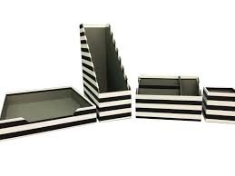 Black And White Office Supplies Amazon Com Blu Monaco Home Office Desk Organizer Set Of 4 File Tray Pen Holder Letter Holde Desk Organizer Set Desk Organization Desk Organization Office