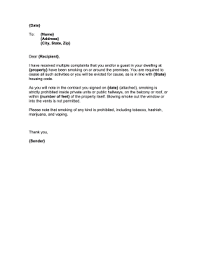Landlord Smoking Warning Template