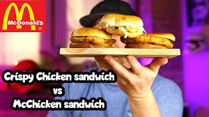 Season with salt and pepper and set aside. Mcdonald S New Crispy Chicken Sandwich Vs The Mcchicken Sandwich Youtube