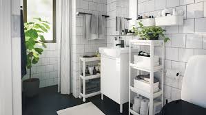 Use vertical space to help clear out space in your bathroom cabinets or linen closet. Time For A Smart Bathroom Update Ikea