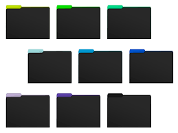 Basic Set 6 Black Cool Tabs Computer Folder Icons Folder Icon Icon Computer