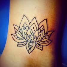 Attractive Black Outline Lotus Flower Tattoo On Ankle Flower Tattoo On Ankle Lotus Tattoo Design Ankle Tattoo For Girl