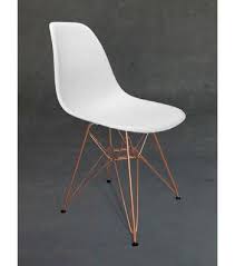 Eames Style White Dsr Eiffel Chair Copper Colour Legs Eiffel Chair Chair My Furniture