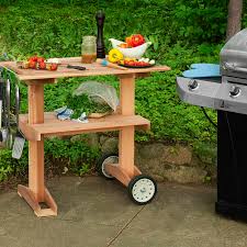 There are various ideas for making a grill table or cart, of wood, steel or some grid even. How To Build A Rolling Grill Table This Old House
