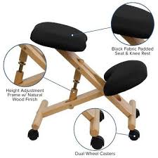 Mobile Wooden Ergonomic Kneeling Chair In Black Fabric Belnick In 2020 Kneeling Chair Ergonomic Kneeling Chair Flash Furniture