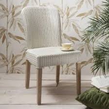 Becket Side Chair White Contemporary Lloyd Loom Chair Finished In Vanilla White And A Driftwood Fini Dining Chairs Faux Leather Dining Chairs White Side Chair
