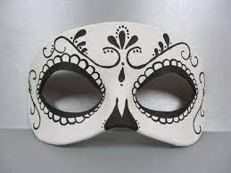 Day Of The Dead Swirl Black And White Leather Mask Unisex Etsy Day Of The Dead Mask Leather Mask Skull Mask