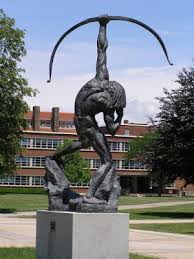 The Saltine Warrior At Syracuse University A Sculpture Of An Indian Archer Shooting Skyward Public Sculpture Native American Art Syracuse