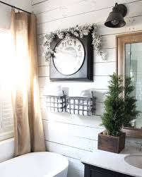 Christmas Bathroom The Rustic Boxwood Shiplap White Christmas Decor Farmhouse Bathro Christmas Bathroom Decor Christmas Bathroom Country Farmhouse Decor