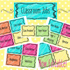 Classroom Job Chart Editable