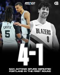 SPURS WIN THE SERIES, 4-1! San Antonio Spurs defeated the Portland Trail  Blazers in the first round series, 4-1, after a 114-95 WIN in Game 5! 💪  Spurs will play the winner