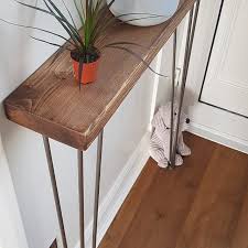 Narrow Console Table With Hairpin Legs Wooden Rustic Hallway Table Rustic Hallway Table Narrow Console Table Console Table