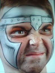 Knight from extreme face painting Brian and Nick Wolfe. i like the stubble.