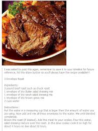 Three Envelope Roast I Think I Will Use Beef Broth Instead Of The Brown Gravy Water Beef Recipes Roast Recipes