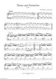 Mozart Theme And Variations K265 Sheet Music For Piano Solo Sheet Music Piano Sheet Music Piano Sheet Music Free