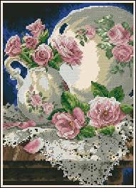 Lace cross stitch patterns free. Still Life With Roses Cross Stitch Pattern Free Cross Stitch Patterns