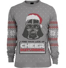 Star Wars I Find Your Lack Of Cheer Disturbing Knitted Christmas Sweater Merchoid Star Wars Christmas Sweater Christmas Sweaters Star Wars Christmas