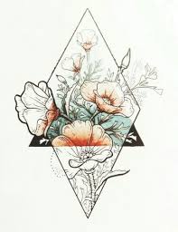 Tattoo Geometric Design Colour 35 Best Ideas Tattoo Geometric Flower Tattoo Flower Drawing Sketch Tattoo Design