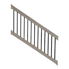 Glass baluster rail kit the ez glass railing kit is a premium glass the ez glass railing kit is a premium glass baluster railing solution for decks, patios, and more. Weatherables Stanford 36 In H X 96 In W Textured Black Aluminum Stair Railing Kit Cbr B36 A8s The Home Depot Stair Railing Kits Vinyl Stairs Vinyl Railing