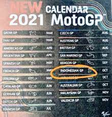 Seri kedua akan digelar di sirkuit losail juga sepekan berikutnya. Beredar Kalender Motogp 2021 Sirkuit Mandalika Oktober Portal Sulut