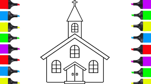 These little guys are super easy and super cute! How To Draw Church Simple Coloring Pages For Children Learn How To Draw Youtube