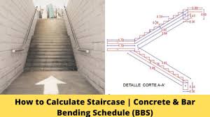 General guidelines for staircase design calculation: How To Calculate Staircase Concrete Bar Bending Schedule Bbs Staircase Reinforcement Details