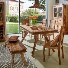 Unsere empfehlungen in der bestenliste. Moderne Essgruppe Aus Reizvoll Gemasertem Sheesham Massivholz Mit Bank Vier Stuhlen Und Esstisch In Toller Formgebung Esszimmer Mobel Holz Esstisch Baumkante