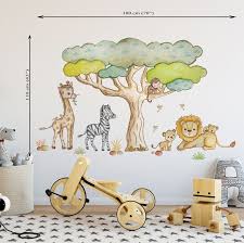 Safari Tiere Dschungel Sticker Babyzimmer Wandtattoo Lowe Sticker Giraffe Wandtattoo Zebra Aufkleber Kinderzimmer Ideen Kindergarten Wandtattoos Baby Wandkunst Wandtattoo Kinder
