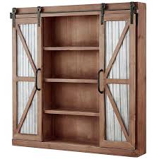 The storage cabinet ships flat to your door and requires assembly upon opening. Rustic Walnut Sliding Metal Door Cabinet Kirklands