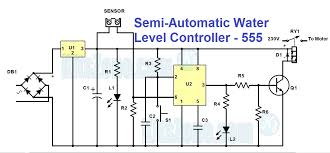 The circuit is completely automatic which stops the pump motor when the water level in. Semi Automatic Water Level Controller Circuit Project Using 555 Timer With Indicator Simple Electronic Circuits