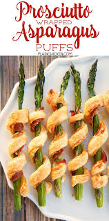 Prosciutto Wrapped Asparagus Puffs Only 5 Ingredients Asparagus Prosciutto Dijon Mustard Parmesan Chee Prosciutto Wrapped Asparagus Food Yummy Appetizers