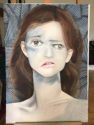 Come back to us. Self portrait. Dealing with my battles with paranoid  schizophrenia. Oil