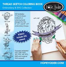 Embroidery machines draw pictures with thread by using basic sewing machines. Thread Sketch Coloring Book Embroidery Collection