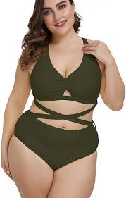 Happy plus size women shopping stock photo by olesiabilkei 3/55. Amazon Com Kisscynest Women S Plus Size Swimwear 2 Piece High Waisted Swimsuit Bathing Suit Clothing