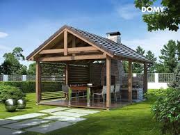 Un foisor dreptunghiular din lemn este si util si decorativ in curte. Foisor De Gradina Modern Cu Gratar Cu Plita Modern Gazebo Outdoor Fireplace Designs Gazebo