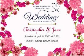 Need some inspiration for your diy wedding invitation project? Pink Floral Wedding Invitation Cards Free Download