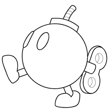 Bob Omb Mario Kart Coloring Pages For Kids Bob Omb Coloring Pages Free Printable Bob Omb M Mario Bros Para Colorear Decoracion De Mario Bros Dibujos De Mario