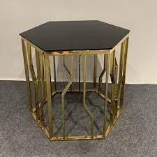 Coffee table is a set of 4 gold hexagon tables. Hot Sale Hexagon Glass Coffee Table Small Round Fold Color Side Table Buy Glass Coffee Table Hexagon Side Table Gold Coffee Table Product On Alibaba Com