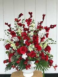 More than 194 church altar flowers at pleasant prices up to 17 usd fast and free worldwide shipping! One Sided Church Altar Silk Flower Arrangement Red White Custom Colors Weddings Ebay
