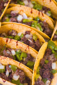 Philly Cheese Steak Ground Beef Tacos Are Loaded With Onions Green Peppers And Mozzarella Cheese Stuffed Green Peppers Philly Cheese Steak Beef Dinner