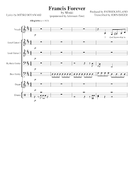 Thursday morning i have my coffee. Francis Forever Mitski Sheet Music For Drum Group Vocals Guitar Bass More Instruments Mixed Ensemble Musescore Com