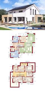 Einfamilienhaus Modern Mit Satteldach Bauen Haus Ideen Mit Grundriss Haus Grundriss Modernes Haus Architektur Haus