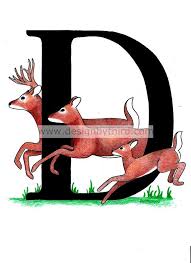 Animal Letter D With Deer Animal Letters Animal Nursery Lettering