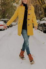 Yellow Toggle Coat Yellow Winter Coat Winter Coats Women Winter Coat Outfits