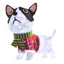 Shop Holiday Living Dog Outdoor Christmas Decoration At Lowes Boston Terrier Christmas Dog Holiday Outdoor Christmas Decorations