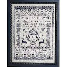 Free Cross Stitch Sampler Patterns Blue Deer Sampler Cross