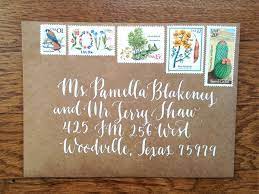 Blue Eye Brown Eye Calligraphy Wedding Invitation Envelope Wedding Invitation Stamp Wedding Invitation Envelopes