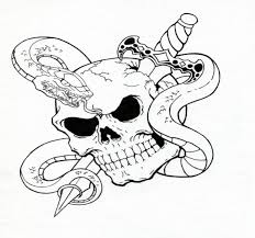 Maybe you would like to learn more about one of these? Evil Outline Snake Curled Around Skull Pierced With Dagger Tattoo Design Tattooimages Biz