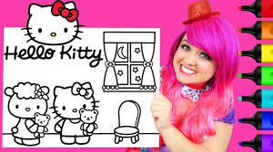 Yet 2010s girls adore hello kitty ! Coloring Hello Kitty Fifi Coloring Book Page Prismacolor Colored Paint Markers Kimmi The Clown Youtube