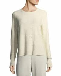 Eileen Fisher L Peppered Organic Cotton Wool Box Top Sweater